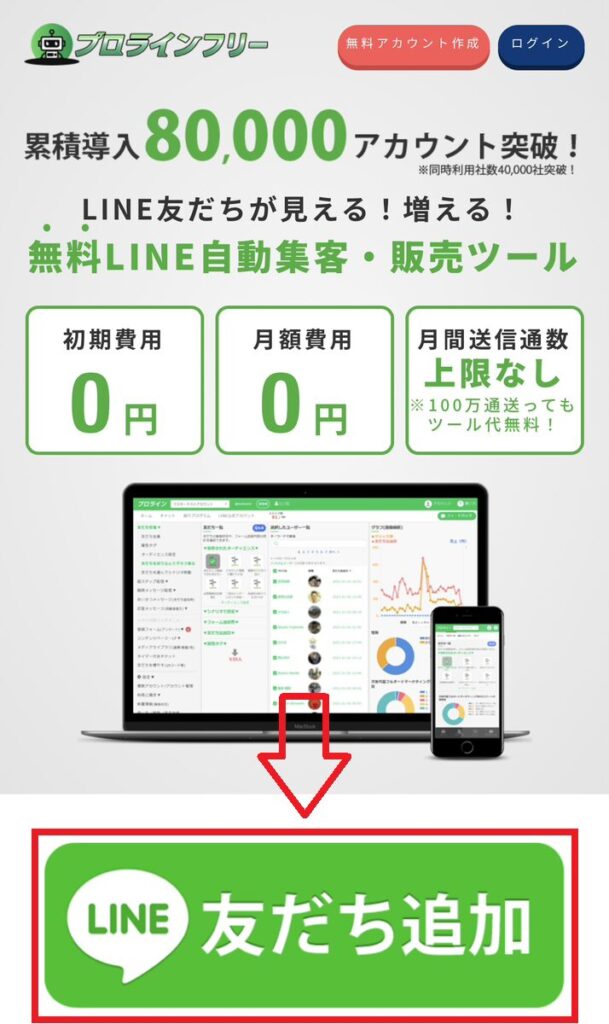 プロラインフリーの無料アカウントを作成する方法